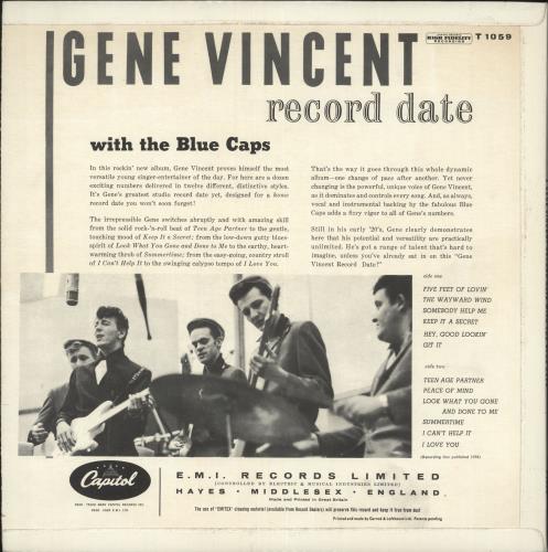 Gene Vincent A Gene Vincent Record Date - 1st vinyl LP album (LP record) UK GNVLPAG610356
