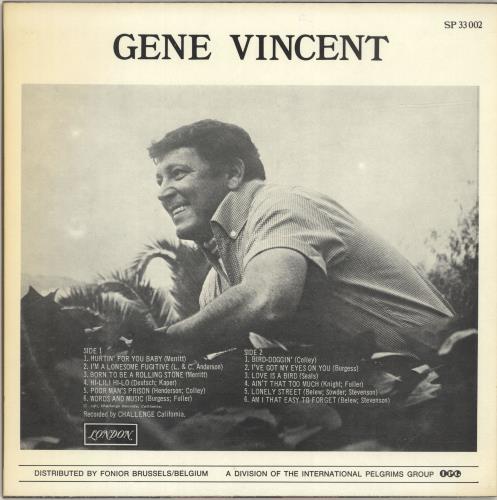Gene Vincent Gene Vincent vinyl LP album (LP record) Belgian GNVLPGE691906