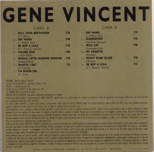 Gene Vincent Grabaciones In�ditas Y Rarezas vinyl LP album (LP record) Spanish GNVLPGR713630