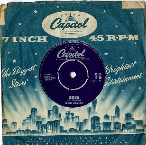 Gene Vincent Jezebel 7" vinyl single (7 inch record / 45) UK GNV07JE607835