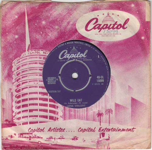 Gene Vincent Wild Cat 7" vinyl single (7 inch record / 45) UK GNV07WI547738