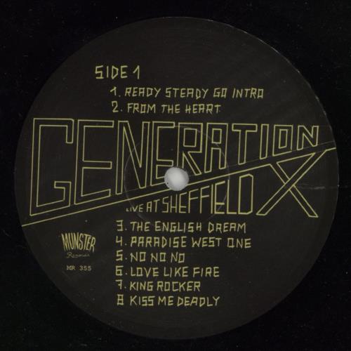 Generation X Live At Sheffield vinyl LP album (LP record) Spanish GEXLPLI866927