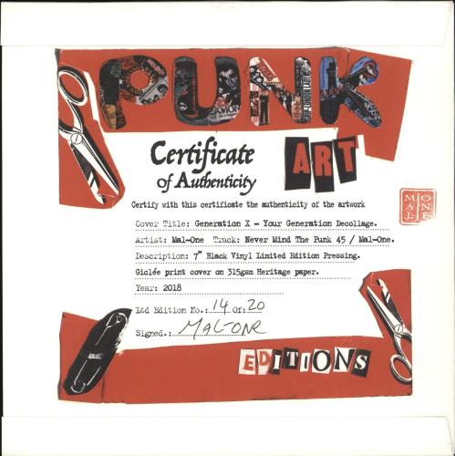 Generation X Your Generation - Punk Art sleeve 7" vinyl single (7 inch record / 45) UK GEX07YO708109
