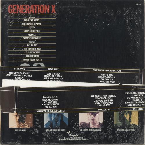 Generation X Generation X Sealed + Bellyband UK vinyl LP album (LP