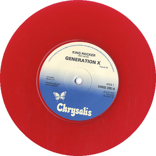 Generation X King Rocker Red Vinyl + P/S UK 7" vinyl single (7 inch