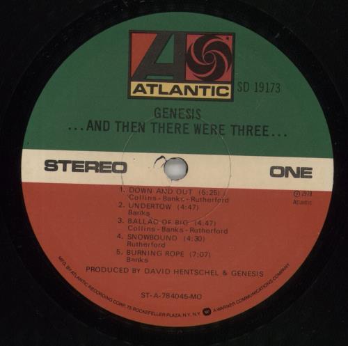 Genesis ...And Then There Were Three vinyl LP album (LP record) US GENLPAN524172