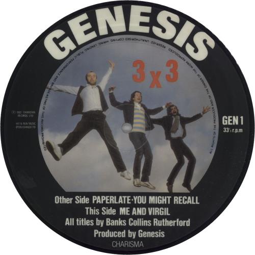 Genesis 3 x 3 EP - Mispress 7" vinyl picture disc (7 inch picture disc single) UK GEN7PXE669142