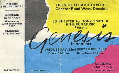 Genesis Deeside Leisure Centre concert ticket UK GENTIDE385137