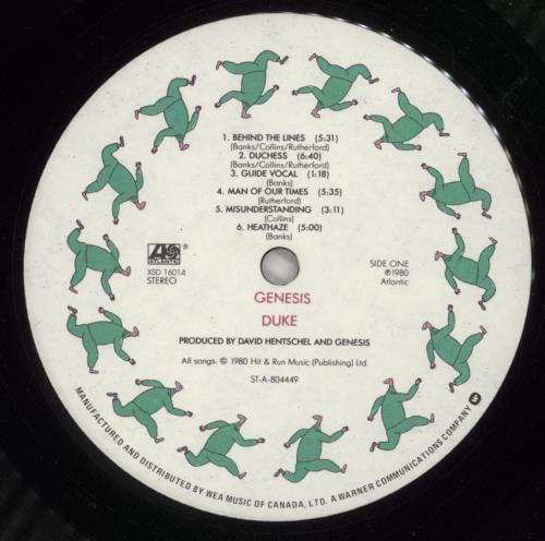 Genesis Duke vinyl LP album (LP record) Canadian GENLPDU256709