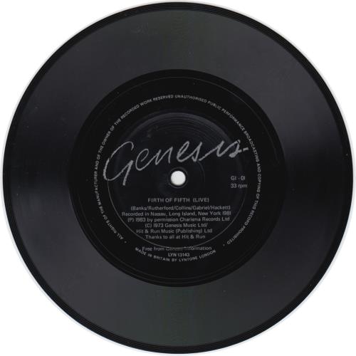 Genesis Firth Of Fifth (Live) 7" vinyl single (7 inch record / 45) UK GEN07FI129688