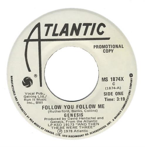 Genesis Follow You Follow Me 7" vinyl single (7 inch record / 45) Canadian GEN07FO399473
