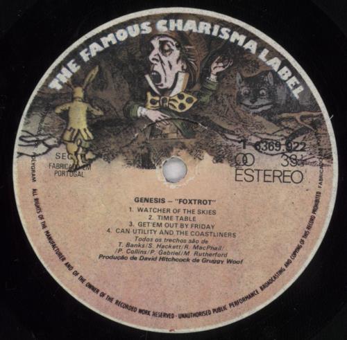 Genesis Foxtrot vinyl LP album (LP record) Portuguese GENLPFO836208