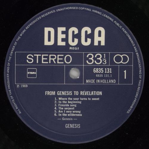 Genesis From Genesis To Revelation vinyl LP album (LP record) Dutch GENLPFR91602