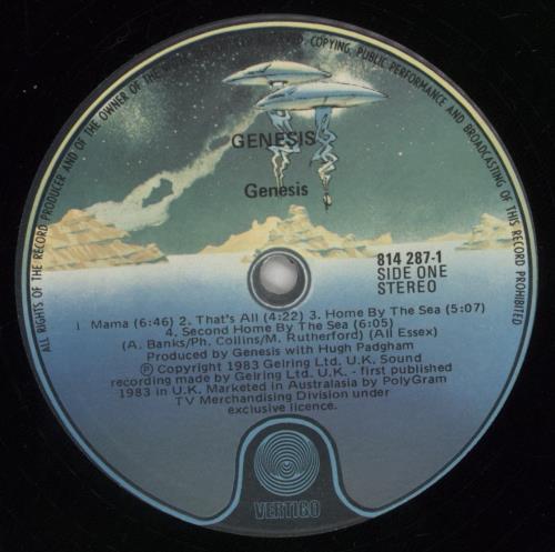Genesis Genesis vinyl LP album (LP record) Australian GENLPGE74816