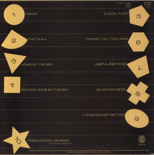 Genesis Genesis vinyl LP album (LP record) Australian GENLPGE74816