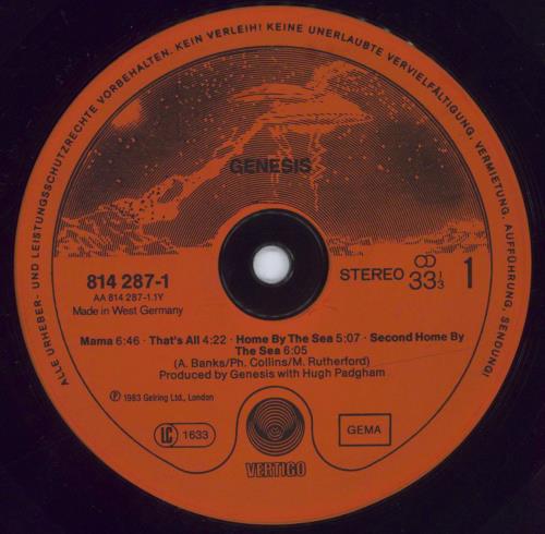 Genesis Genesis vinyl LP album (LP record) German GENLPGE832731