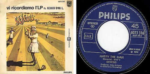 Genesis Happy The Man 7" vinyl single (7 inch record / 45) Italian GEN07HA215964