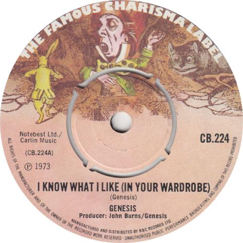 Genesis I Know What I Like (In Your Wardrobe) - 4pr 7" vinyl single (7 inch record / 45) UK GEN07IK577331