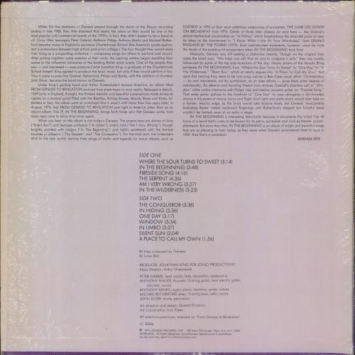 Genesis In The Beginning - Shrink vinyl LP album (LP record) US GENLPIN832215