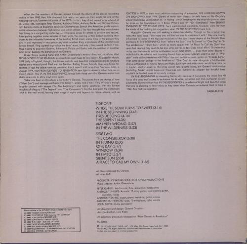 Genesis In The Beginning vinyl LP album (LP record) US GENLPIN211505