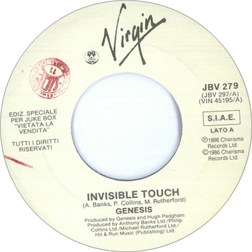 Genesis Invisible Touch 7" vinyl single (7 inch record / 45) Italian GEN07IN219565