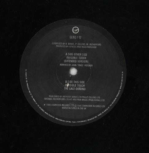 Genesis Invisible Touch 12" vinyl single (12 inch record / Maxi-single) UK GEN12IN46190