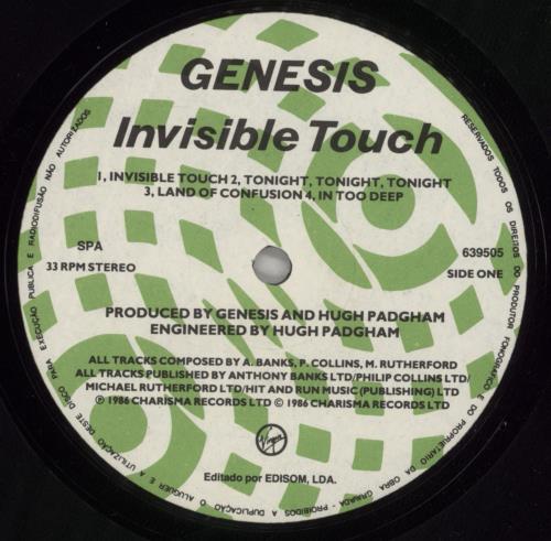 Genesis Invisible Touch vinyl LP album (LP record) Portuguese GENLPIN878666