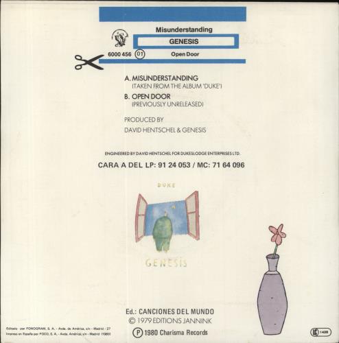 Genesis Malentendido 7" vinyl single (7 inch record / 45) Spanish GEN07MA577390