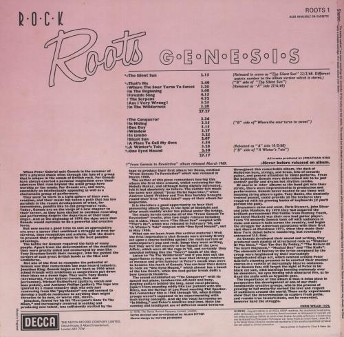 Genesis Rock Roots vinyl LP album (LP record) UK GENLPRO78245