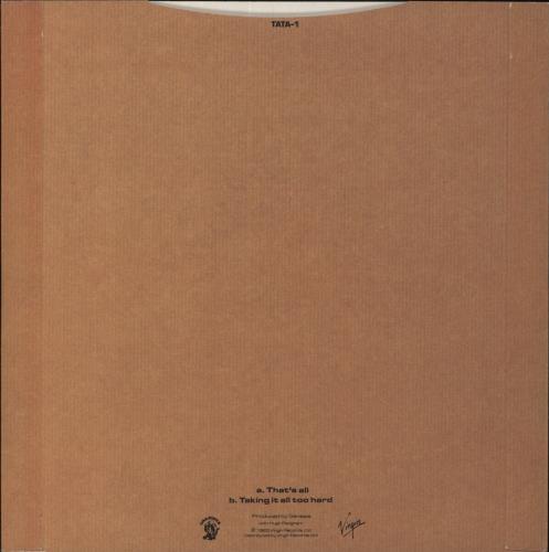 Genesis That's All 7" vinyl single (7 inch record / 45) UK GEN07TH150677