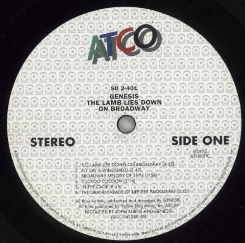 Genesis The Lamb Lies Down On Broadway - 200 Gram Vinyl - EX 2-LP vinyl record set (Double LP Album) US GEN2LTH866695