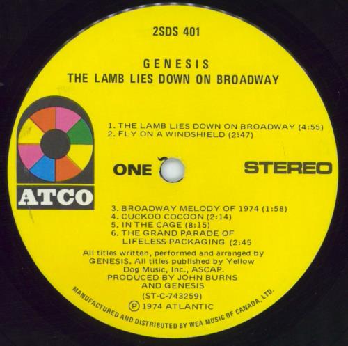 Genesis The Lamb Lies Down On Broadway 2-LP vinyl record set (Double LP Album) Canadian GEN2LTH568543