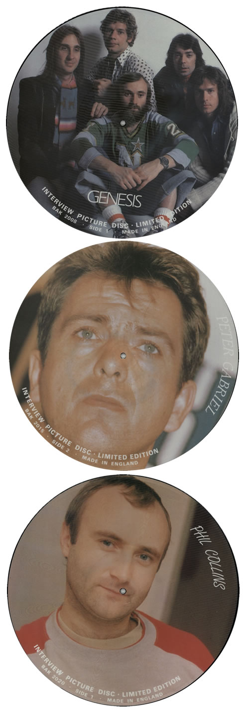 Genesis Three Interview Picture Discs picture disc LP (vinyl picture disc album) UK GENPDTH568090