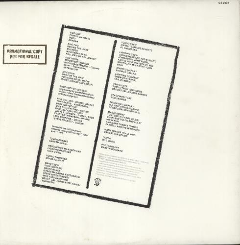 Genesis Three Sides Live - Gold Promo Stamped 2-LP vinyl record set (Double LP Album) UK GEN2LTH874939