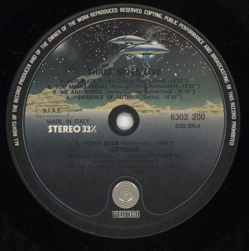 Genesis Three Sides Live 2-LP vinyl record set (Double LP Album) Italian GEN2LTH727266