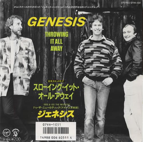 Genesis Throwing It All Away 7" vinyl single (7 inch record / 45) Japanese GEN07TH55468
