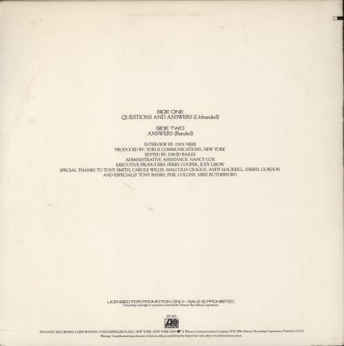 Genesis Tonight Tonight Tonight - Exclusive Candid Interview vinyl LP album (LP record) US GENLPTO00646