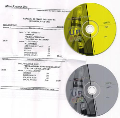 Genesis Up Close - Part 1 & 2 2 CD album set (Double CD) US GEN2CUP99568