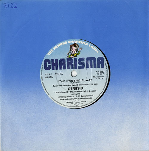 Genesis Your Own Special Way - Paper Label 7" vinyl single (7 inch record / 45) UK GEN07YO555004