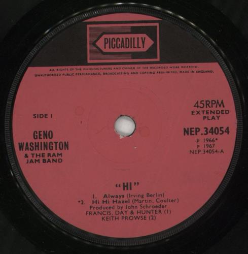 Geno Washington Hi 7" vinyl single (7 inch record / 45) UK GWH07HI874692