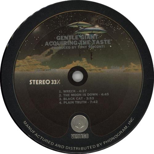 Gentle Giant Acquiring The Taste vinyl LP album (LP record) US GTLLPAC666337