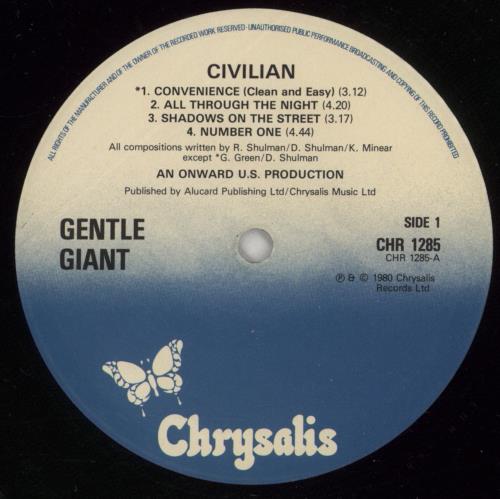 Gentle Giant Civilian - EX vinyl LP album (LP record) UK GTLLPCI609725
