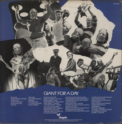 Gentle Giant Giant For A Day + Inner - VG vinyl LP album (LP record) UK GTLLPGI885620
