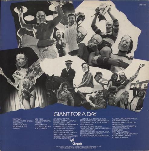 Gentle Giant Giant For A Day - Complete - EX vinyl LP album (LP record) UK GTLLPGI133588