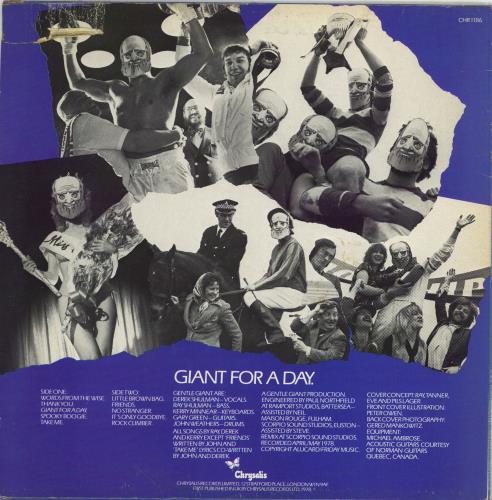 Gentle Giant Giant For A Day - Complete - VG vinyl LP album (LP record) UK GTLLPGI767736