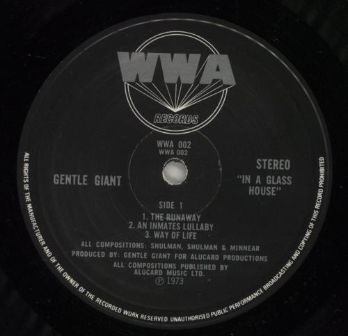 Gentle Giant In A Glass House - EX vinyl LP album (LP record) UK GTLLPIN557601
