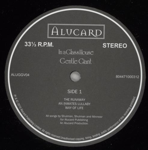 Gentle Giant In A Glass House - VG vinyl LP album (LP record) US GTLLPIN875806