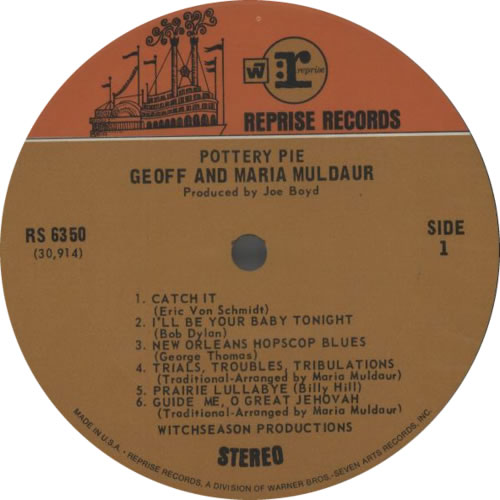 Geoff & Maria Muldaur Pottery Pie vinyl LP album (LP record) US G12LPPO615911