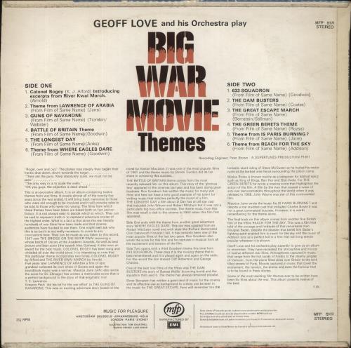 Geoff Love Big War Movie Themes vinyl LP album (LP record) UK GL0LPBI386598