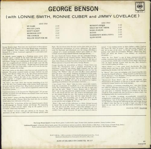 George Benson Benson Burner vinyl LP album (LP record) South African GBELPBE793972